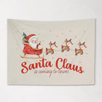 Christmas Banner, Santa Clause is Coming to Town, Kids Fabric Tapestry,  Room Decor