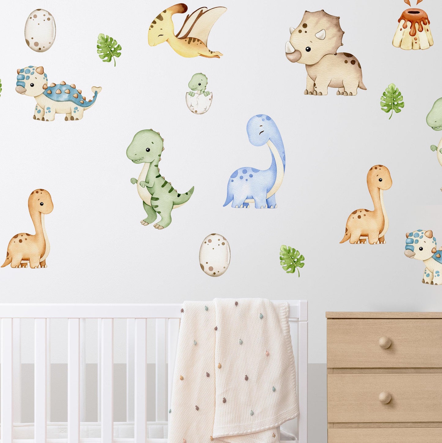Dinosaur Nursery Wall Decals, Baby Boy Dinos, Kids Room Wall Art