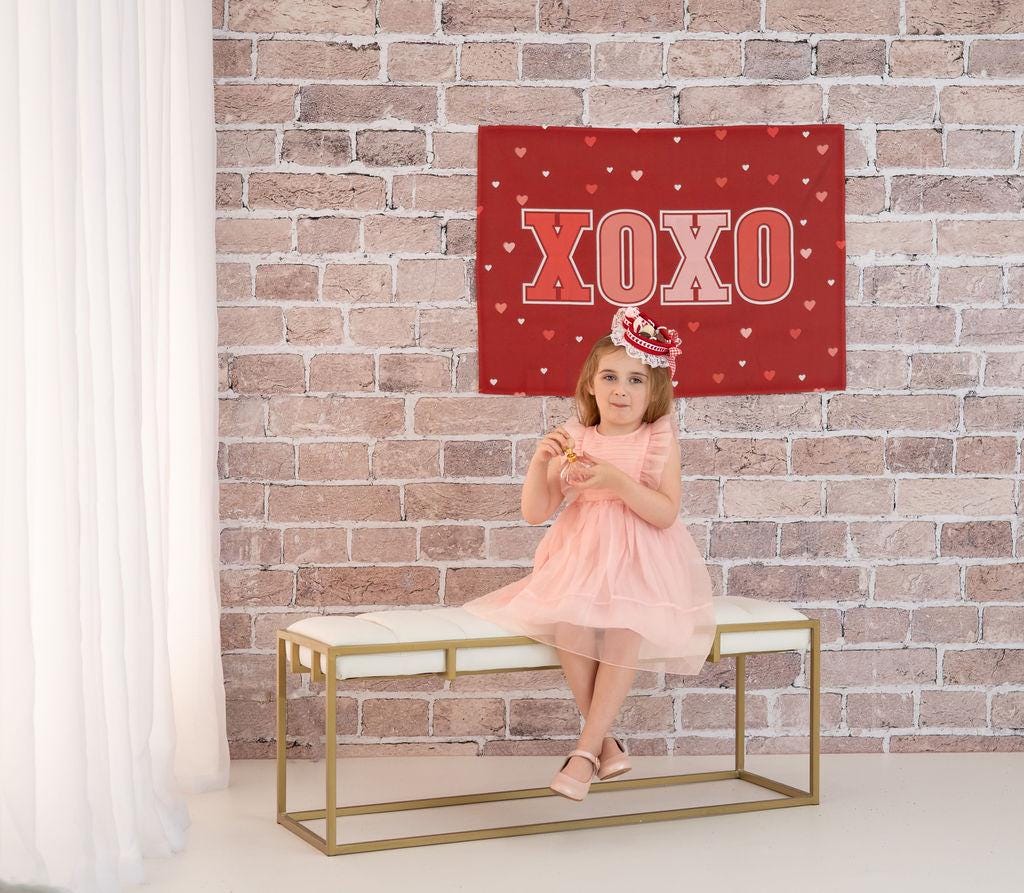 XOXO Fabric Tapestry Banner: Kids Room Wall Decor, USA Made