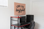 Fabric Tapestry Banner, Long Live Boyhood TAN, Kids  Wall Art Decor, Childrens Wall Art