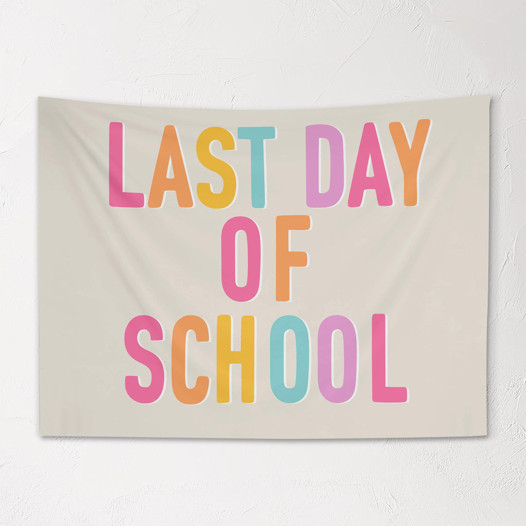 Fabric Tapestry Banner, Last Day of School, Kids Wall Art Room Decor