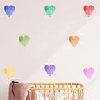 Watercolor Hearts Wall Decals