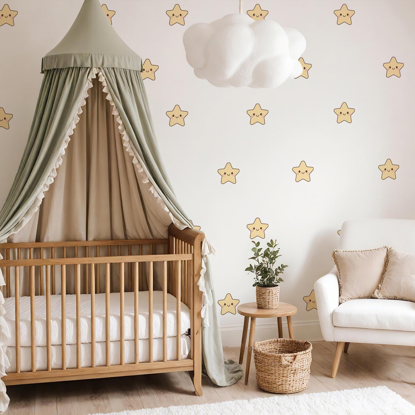 Boho Stars Wall Decals, Sun Wall Decal, Nursery Wall Decor