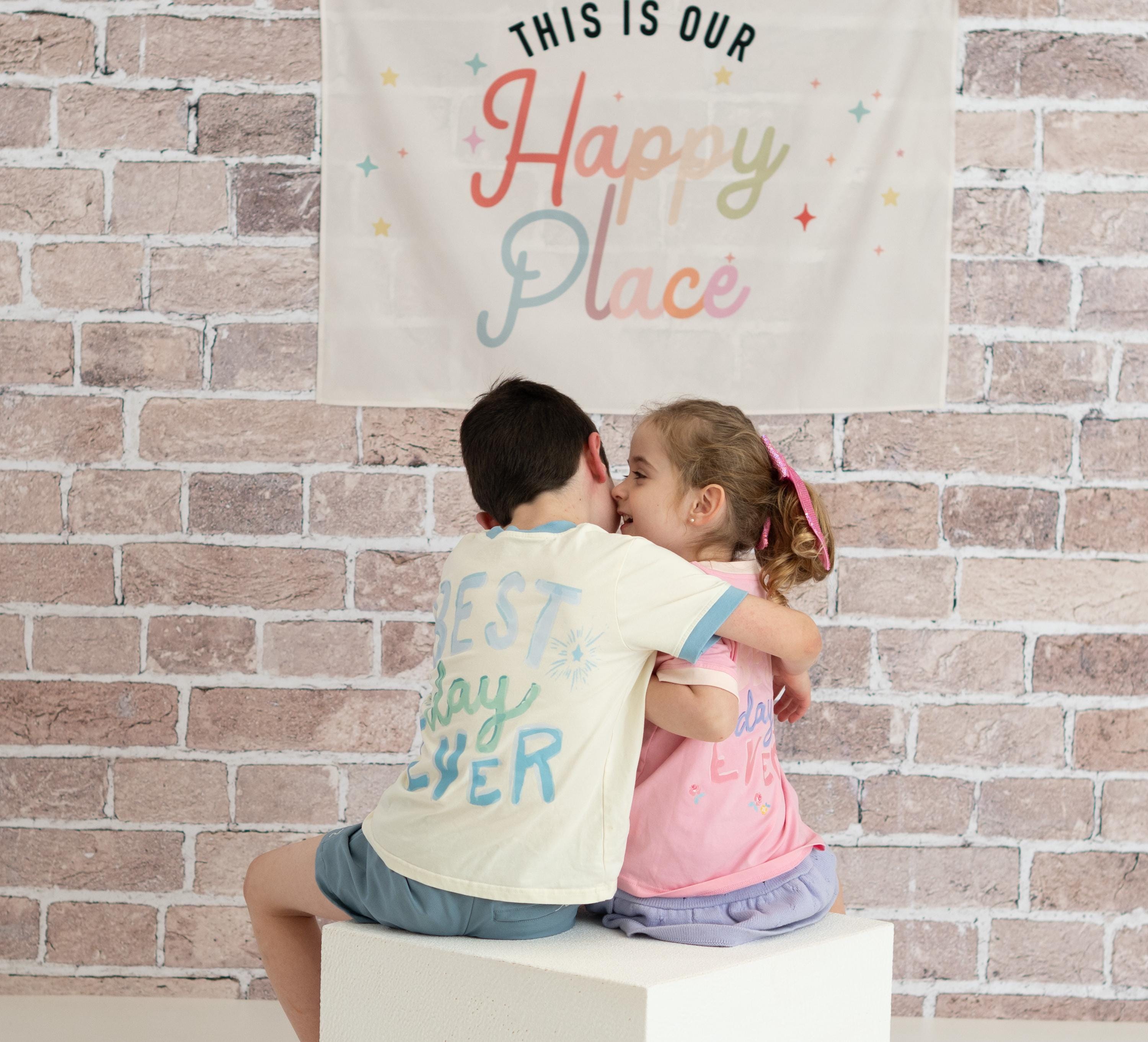 Fabric Tapestry Banner, This is Our Happy Place, Kids Wall Art Room Decor