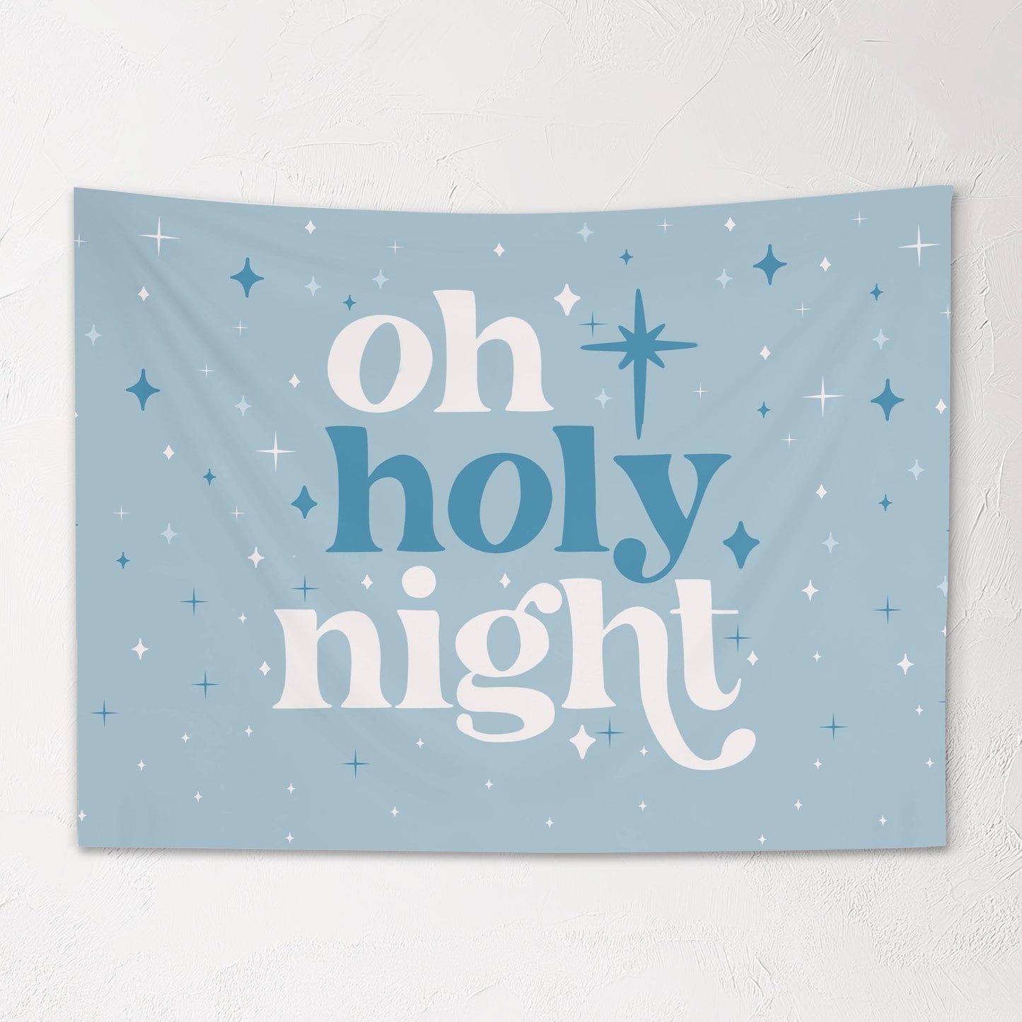 Christmas Banner, Oh Holy Night, Kids Fabric Tapestry