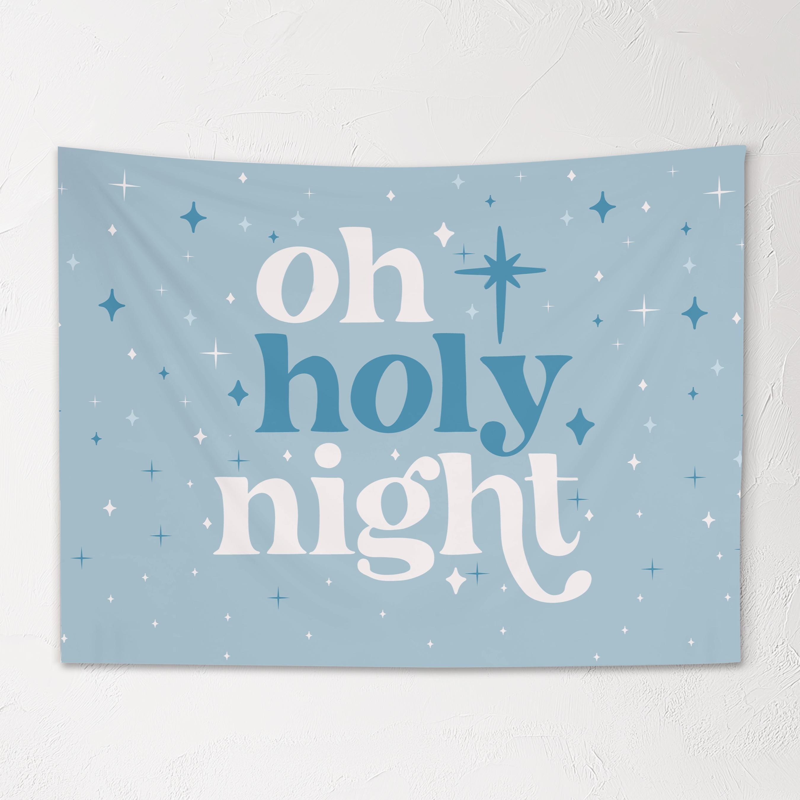 Christmas Banner, Oh Holy Night, Kids Fabric Tapestry