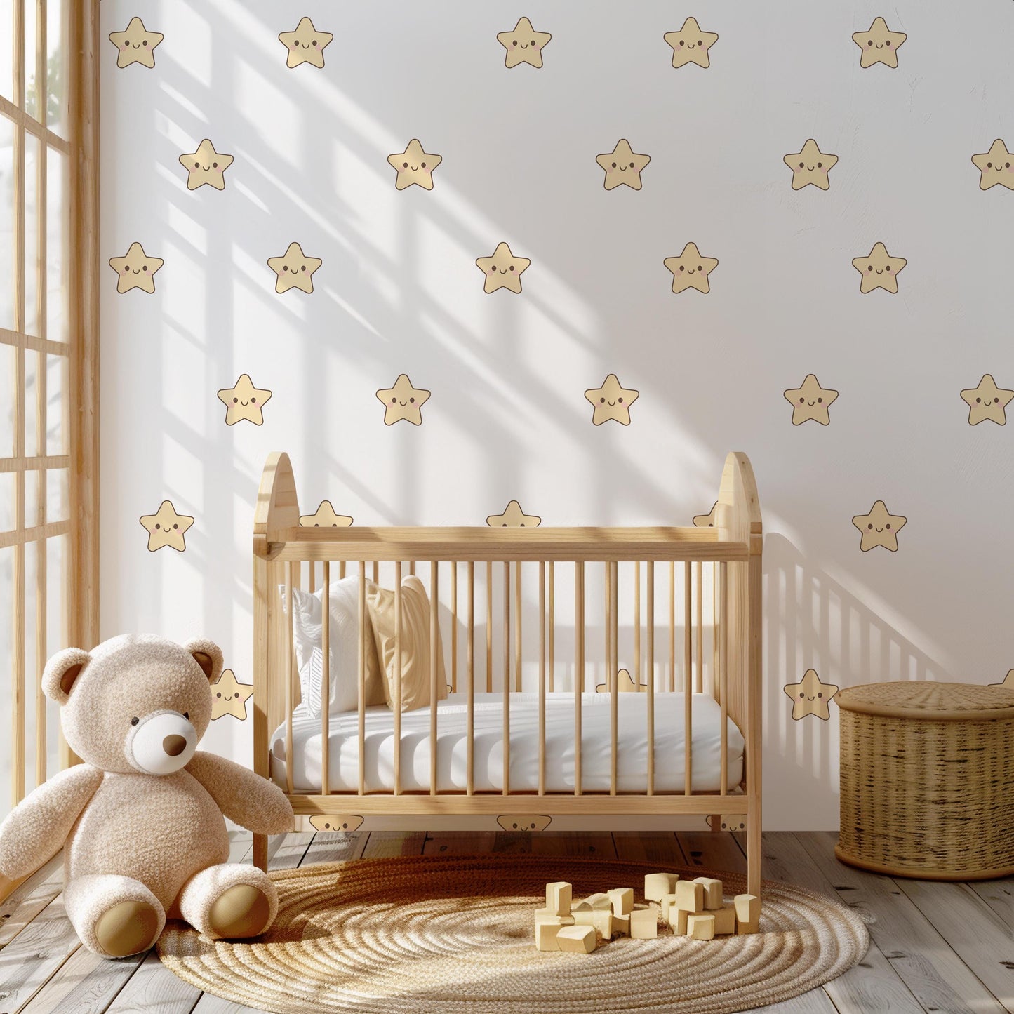 Boho Stars Wall Decals, Sun Wall Decal, Nursery Wall Decor