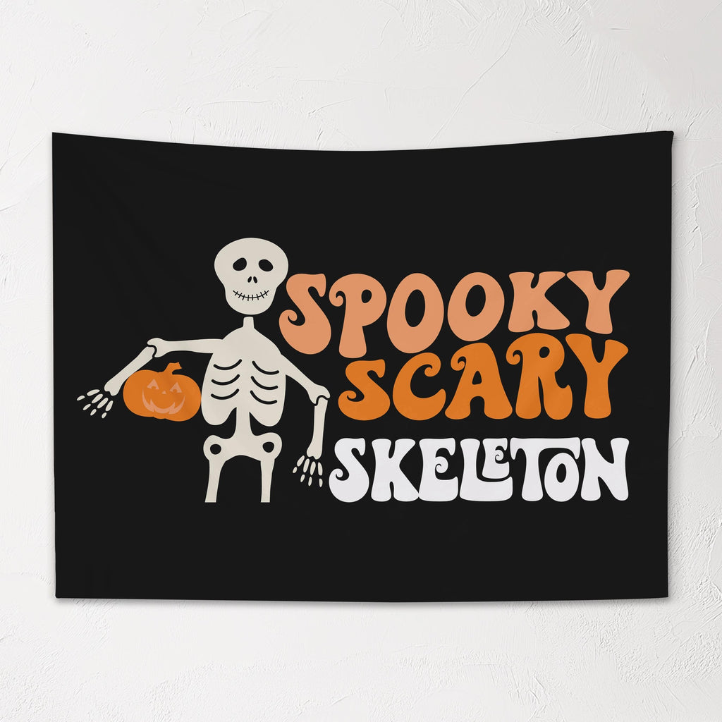 Halloween Banner, Spooky Scary Skeleton, Halloween Decor, Halloween Wall Art
