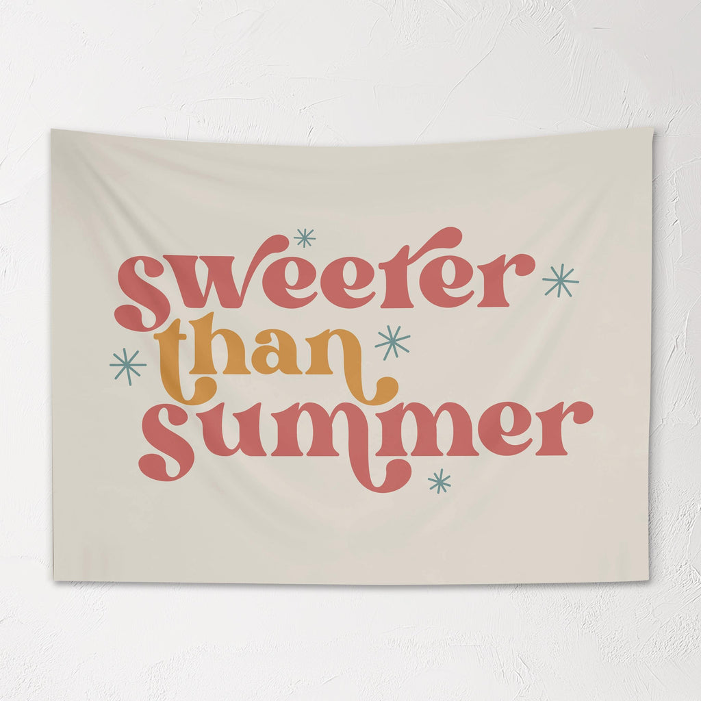 Fabric Tapestry Banner, Sweeter than Summer, Kids Wall Art Room Decor