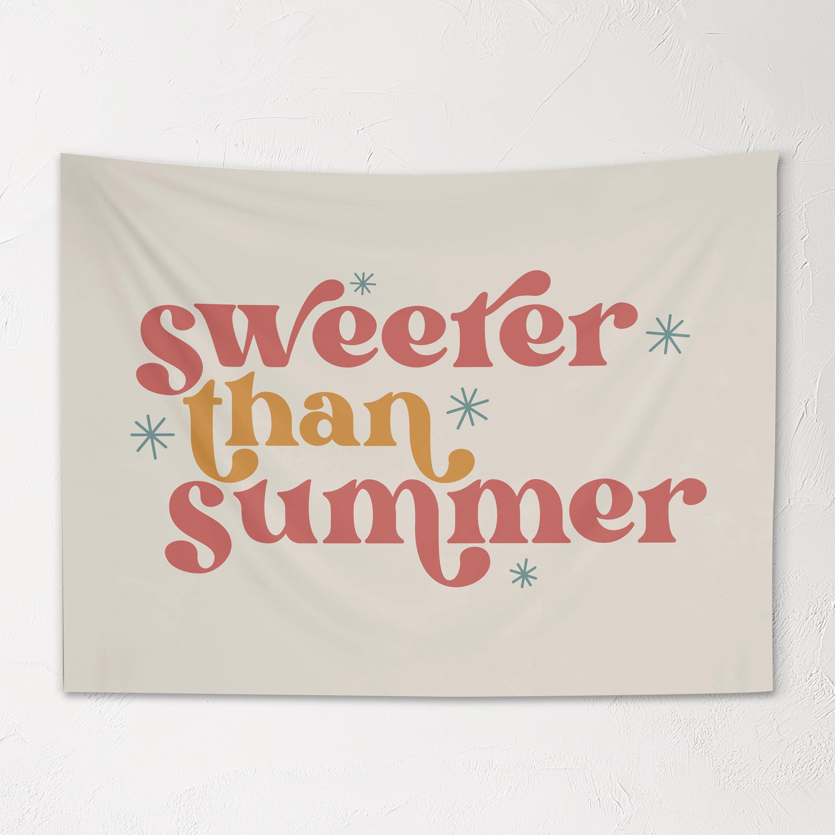 Fabric Tapestry Banner, Sweeter than Summer, Kids Wall Art Room Decor