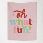 Christmas Banner, Oh What Fun, Kids Fabric Tapestry, Wall art Room Decor