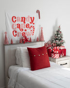 Christmas Banner, Candy Cane Crew, Kids Fabric Tapestry