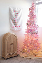 Christmas Banner, Santa's Reindeer Names Kids Fabric Tapestry
