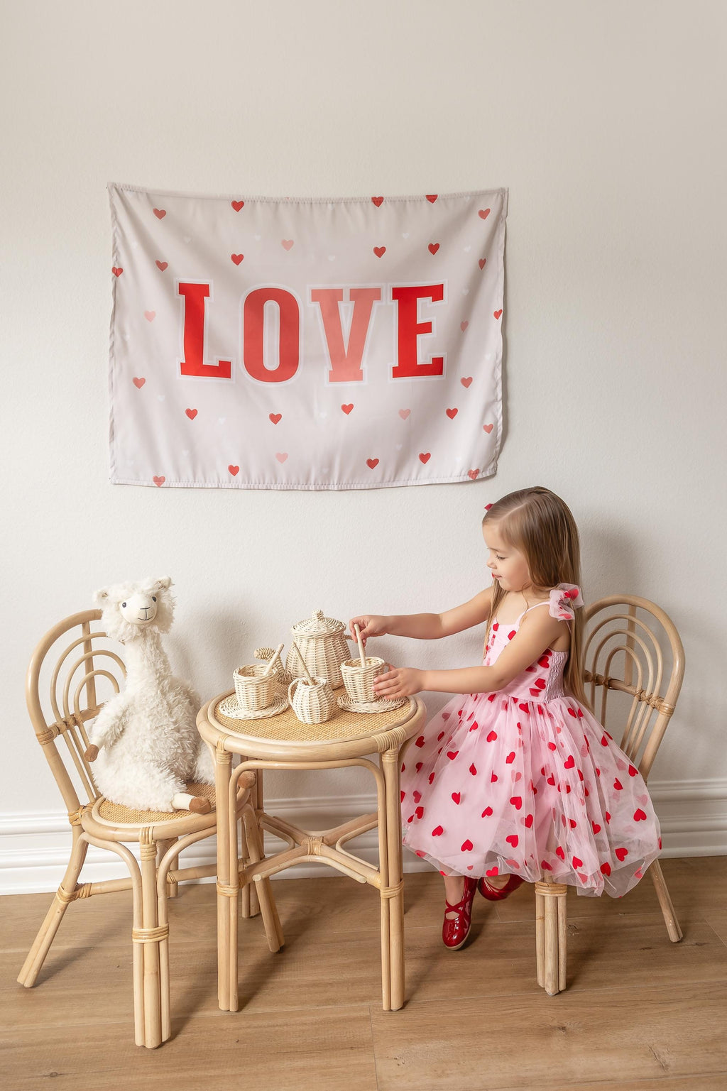 Fabric Tapestry Banner, Love, Kids Wall Art Room Decor, Children's Wall Art