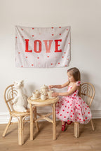 Fabric Tapestry Banner, Love, Kids Wall Art Room Decor, Children's Wall Art