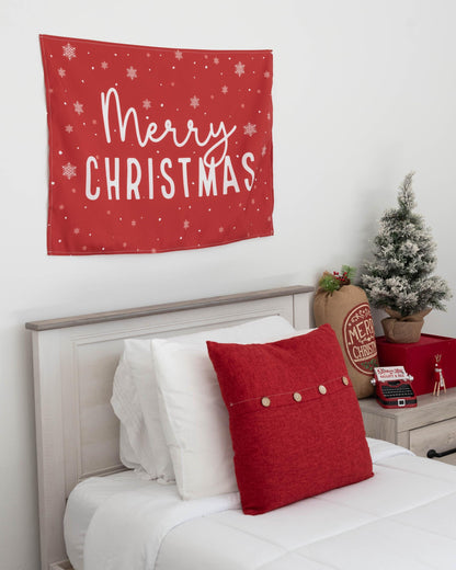 Christmas Banner, Merry Christmas, Kids Fabric Tapestry, Wall art Room Decor
