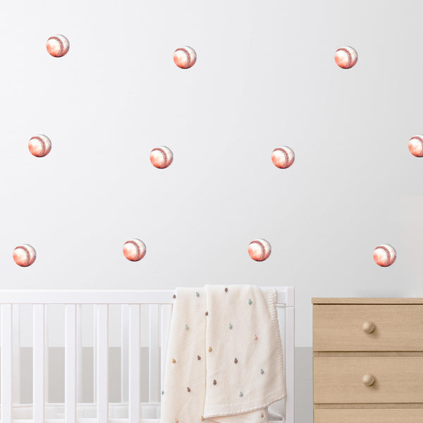 Baseballs Wall Decals, Wall Decor, Kids Sports Room Wall Decals