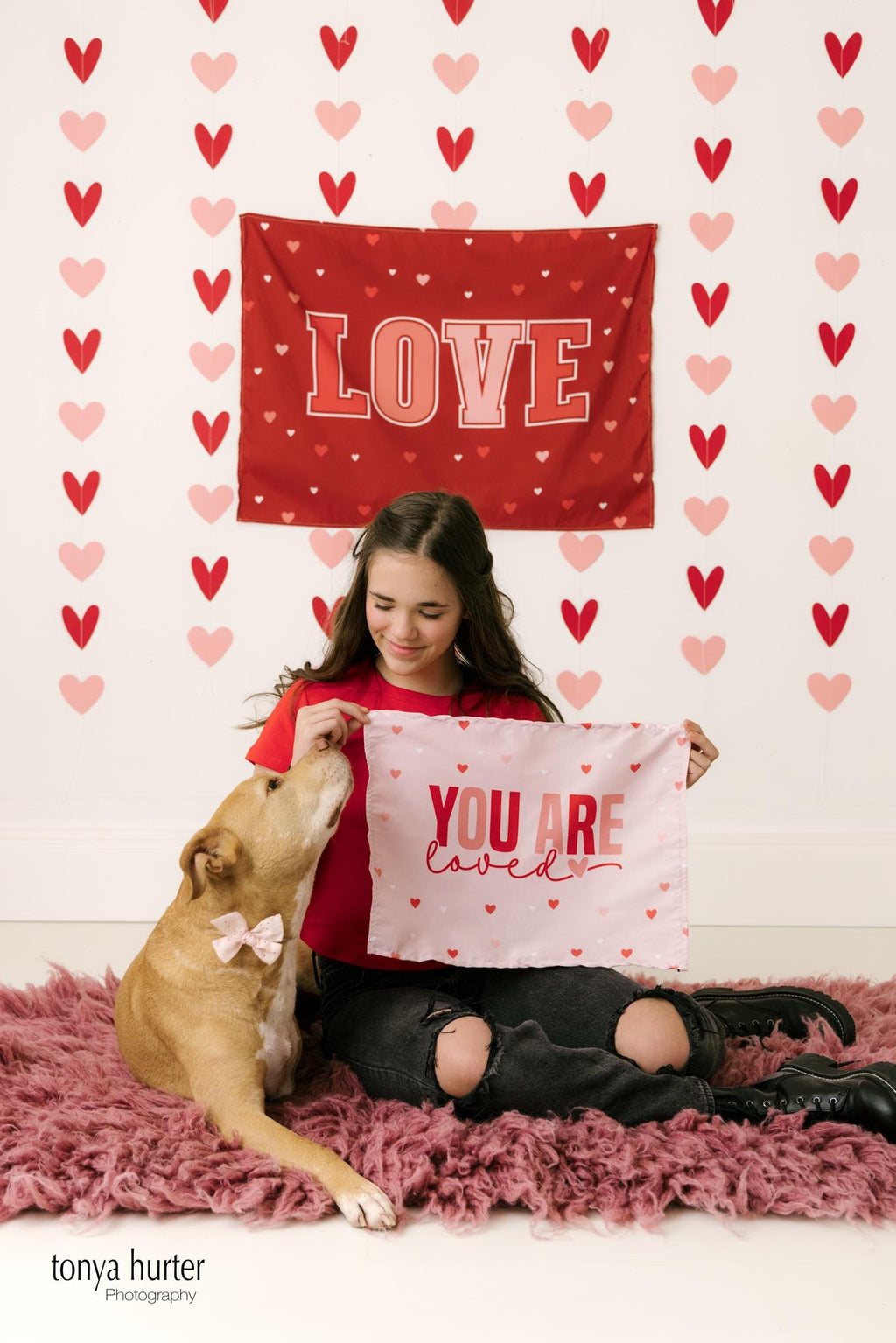 Fabric Tapestry Banner, Love, Kids Wall Art Room Decor, Childrens Wall Art