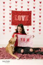 Fabric Tapestry Banner, Love, Kids Wall Art Room Decor, Childrens Wall Art