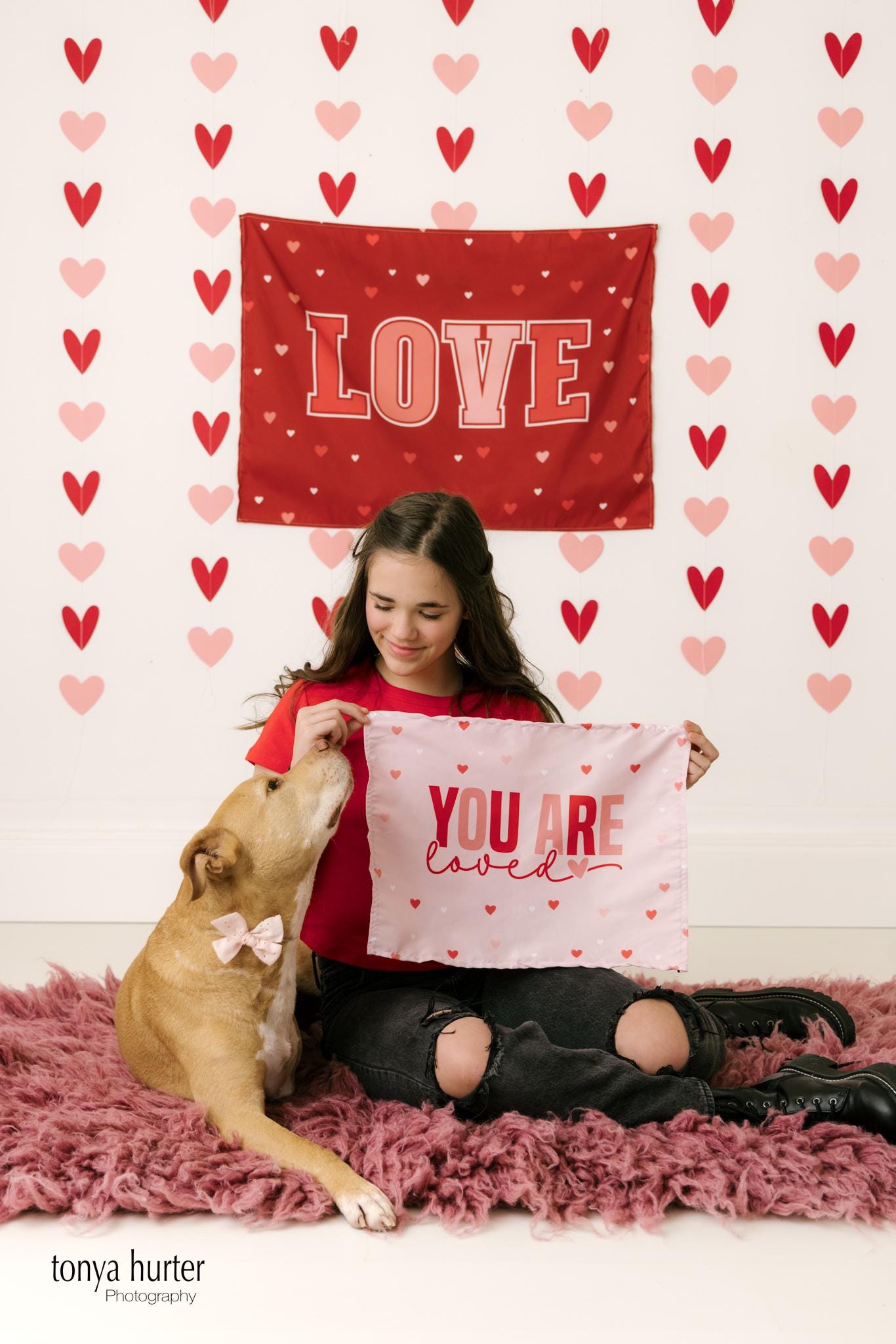 Fabric Tapestry Banner, Love, Kids Wall Art Room Decor, Childrens Wall Art
