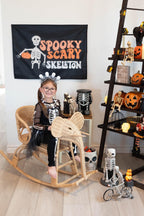 Halloween Banner, Spooky Scary Skeleton, Halloween Decor, Halloween Wall Art
