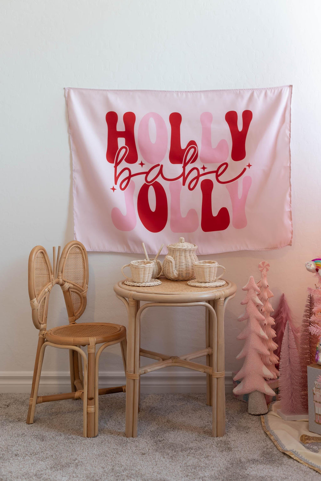 Holly Jolly Babe, Kids Fabric Tapestry