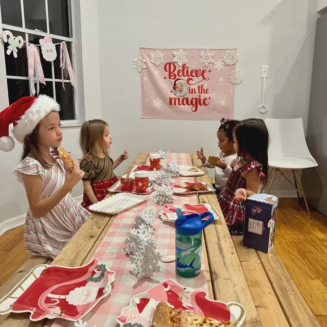 Christmas Banner, Believe in the Magic, Kids Fabric Tapestry, Wall art Room Decor