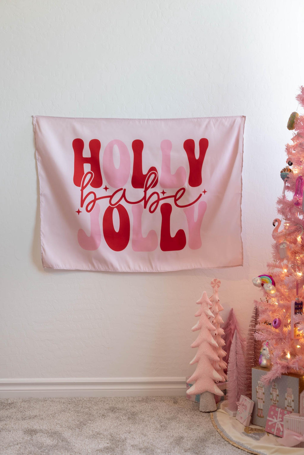 Holly Jolly Babe, Kids Fabric Tapestry