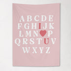 Fabric Tapestry Banner, ABC I Heart U, Kids Wall Art Room Decor, Children's Wall Art