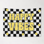 Fabric Tapestry Banner, Happy Vibes, Kids Wall Art Room Decor