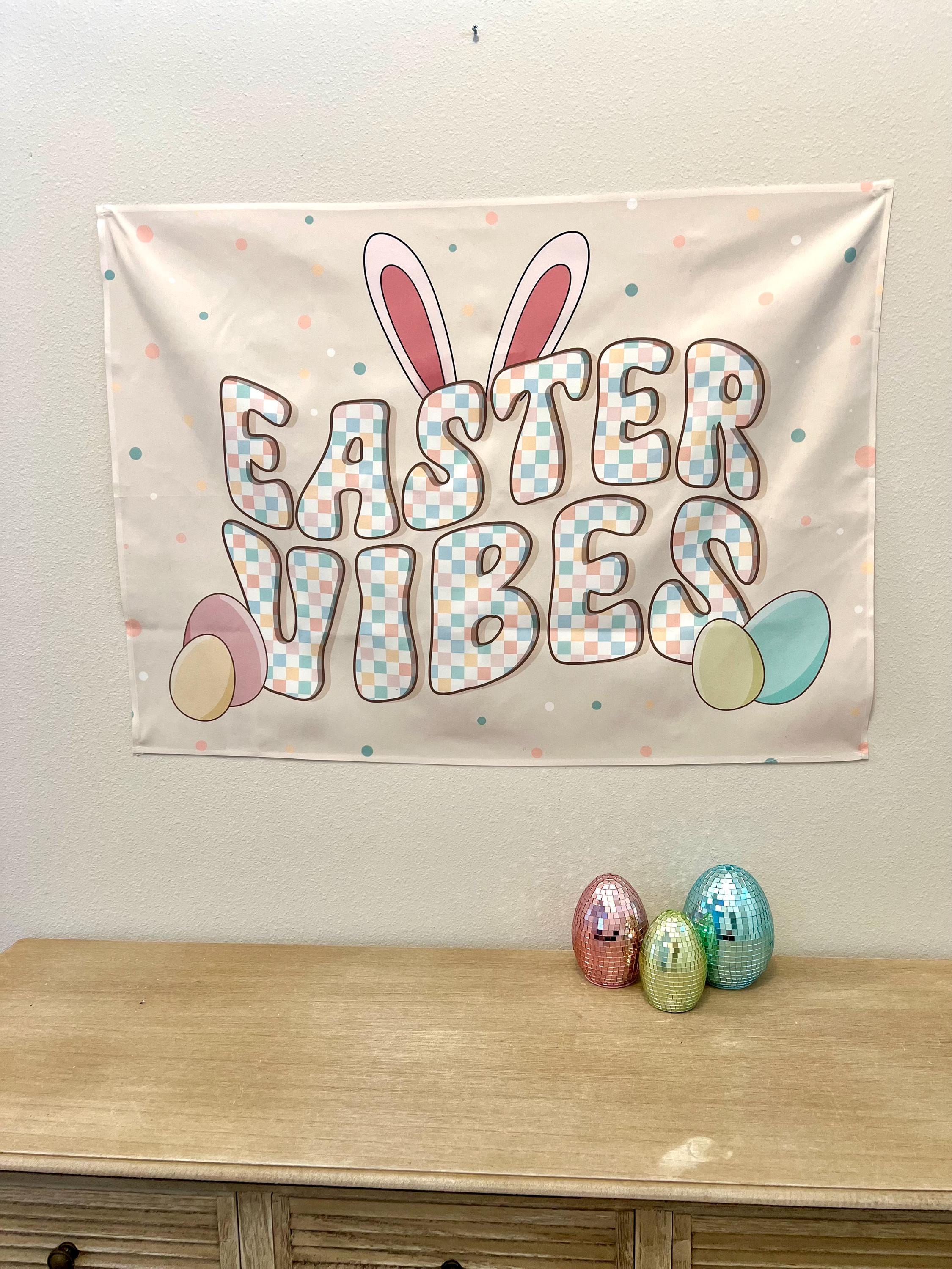 Fabric Tapestry Banner, Easter Vibes, Kids Wall Art Room Decor, Children's Wall Art