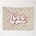 Fabric Tapestry Banner, Retro Love, Kids Wall Art Room Decor, Childrens Wall Art