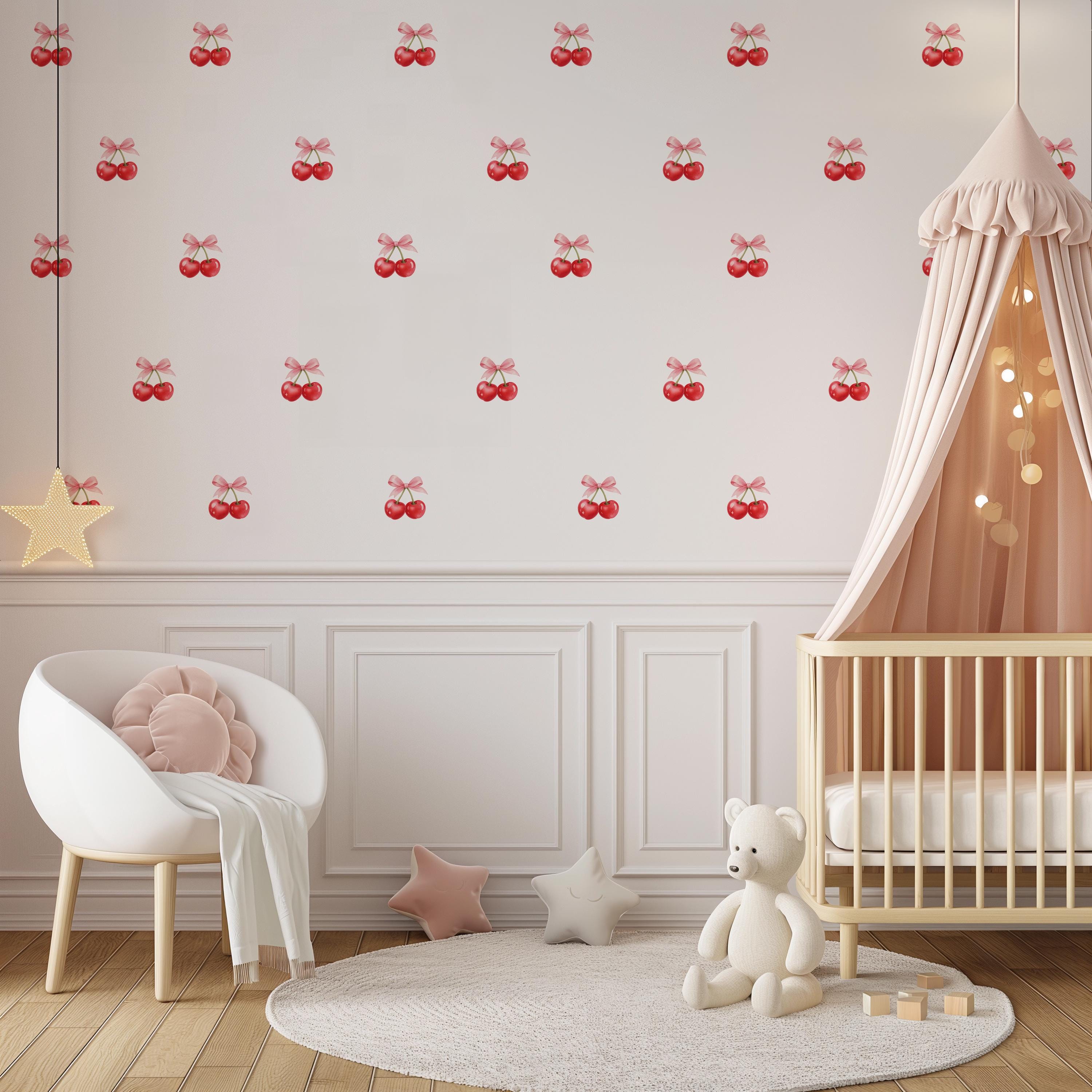 Bowtied Cherries Wall Decals