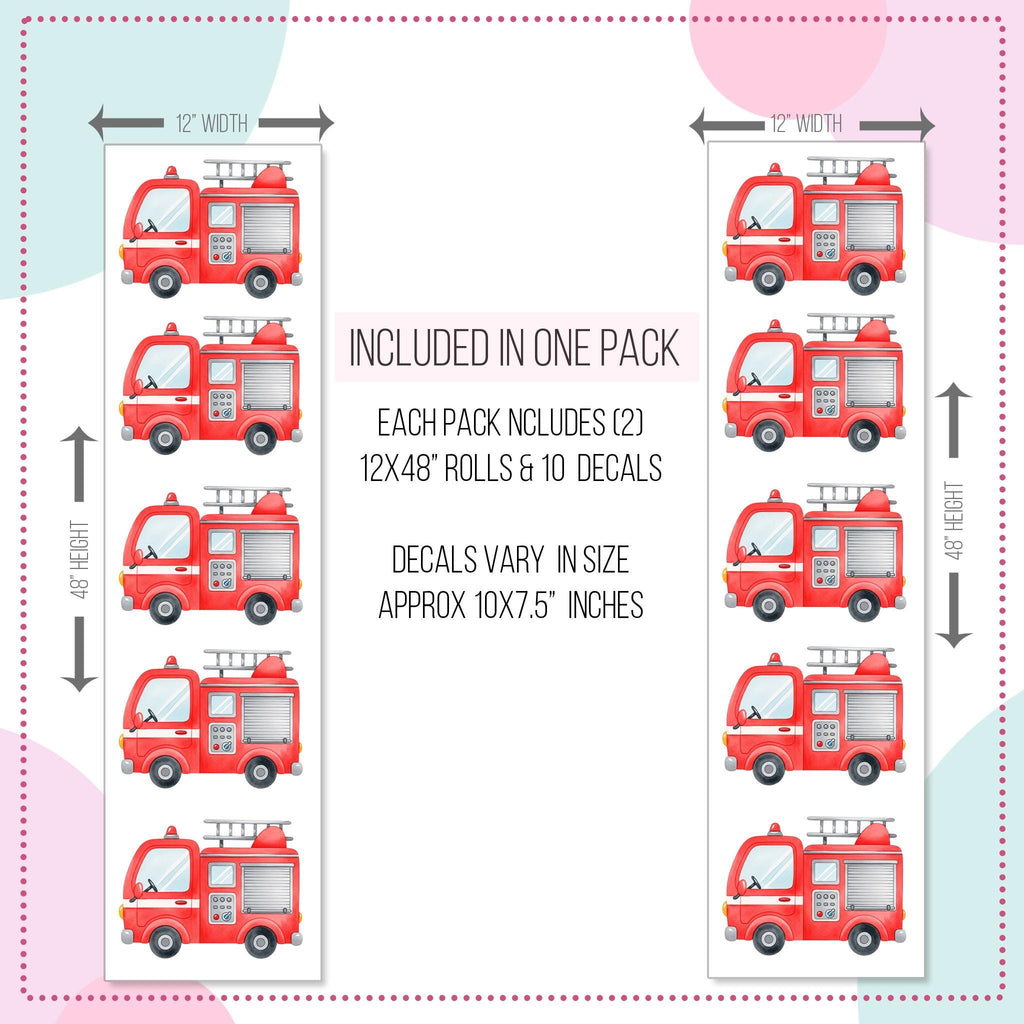 Red Firetruck Wall Decals