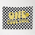 Fabric Tapestry Banner, ONE Cool Dude, Kids Wall Art Room Decor