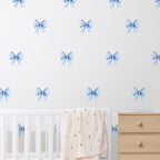 Blue Sailor Striped Bows Wall Decals