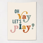 Fabric Tapestry Banner, Oh Yay Let's Play, Kids Wall Art Room Decor