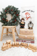 Christmas Banner Snow Much Fun, Kids Fabric Tapestry, Wall art Room Decor