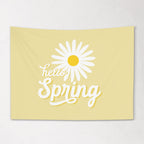 Fabric Tapestry Banner, Hello Spring, Kids Wall Art Room Decor, Children's Wall Art