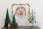 Christmas Banner Holly and Jolly, Festive Kids Fabric Tapestry, Wall art Room Decor