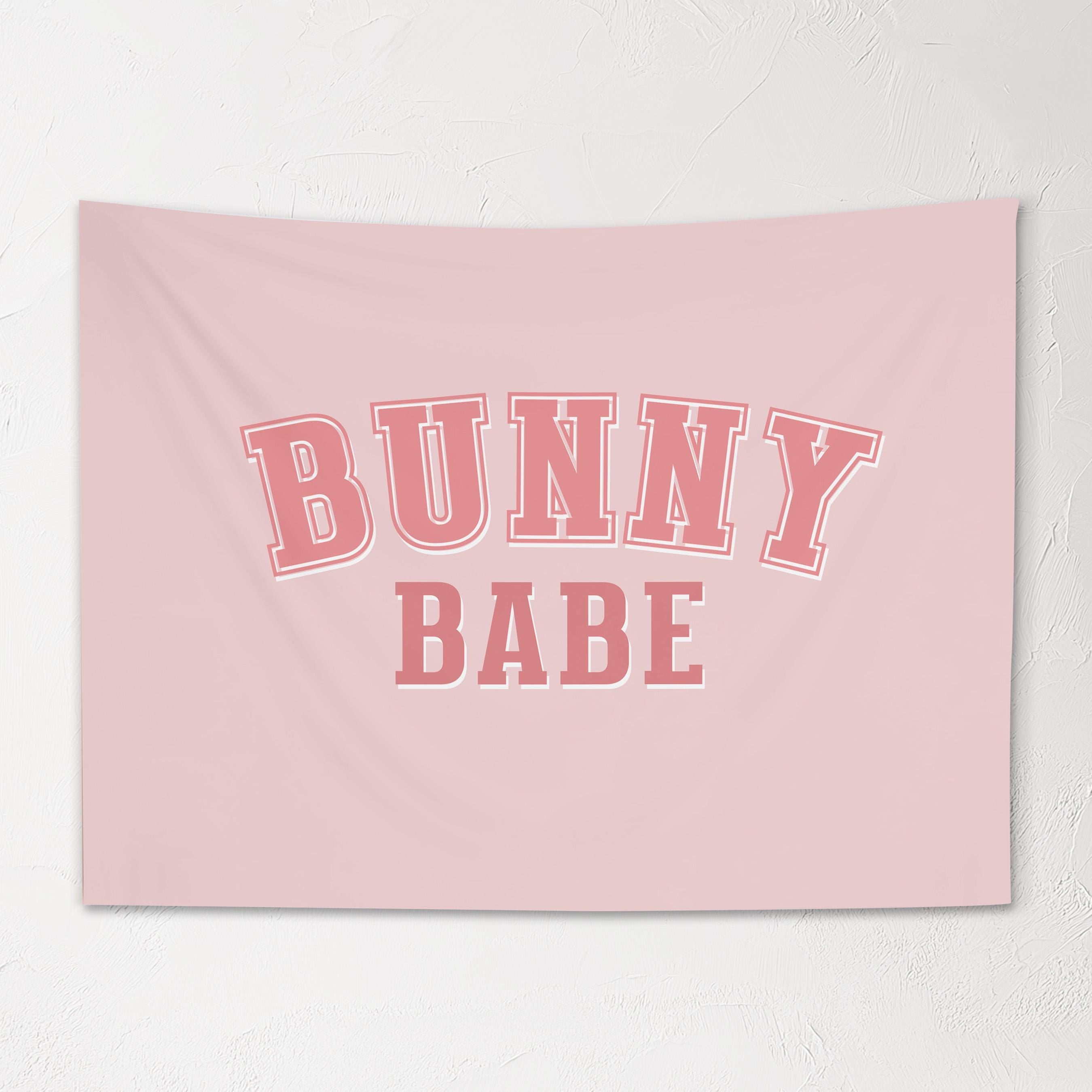 Fabric Tapestry Banner, Bunny Babe, Kids Wall Art Room Decor, Children's Wall Art