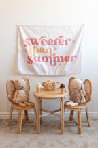 Fabric Tapestry Banner, Sweeter than Summer, Kids Wall Art Room Decor