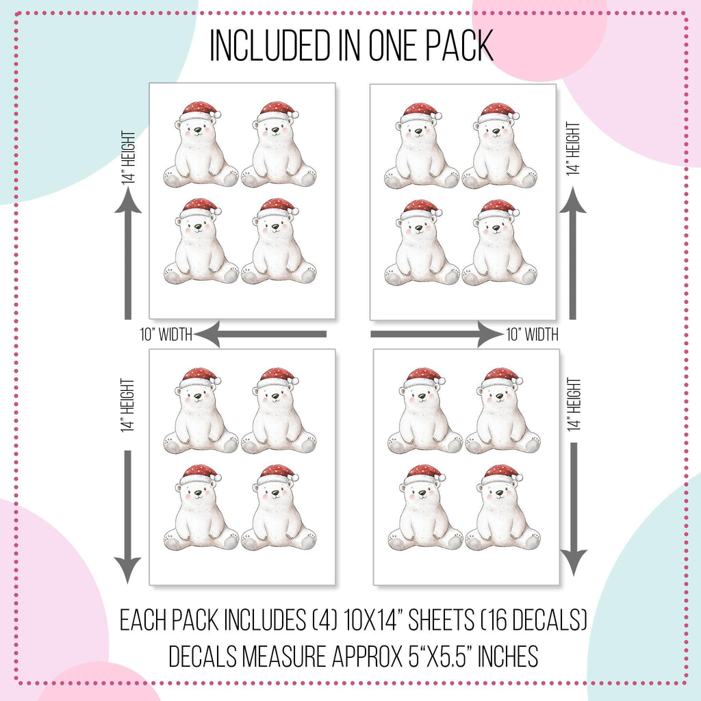 Cute Christmas Polar Bear Wall Decals