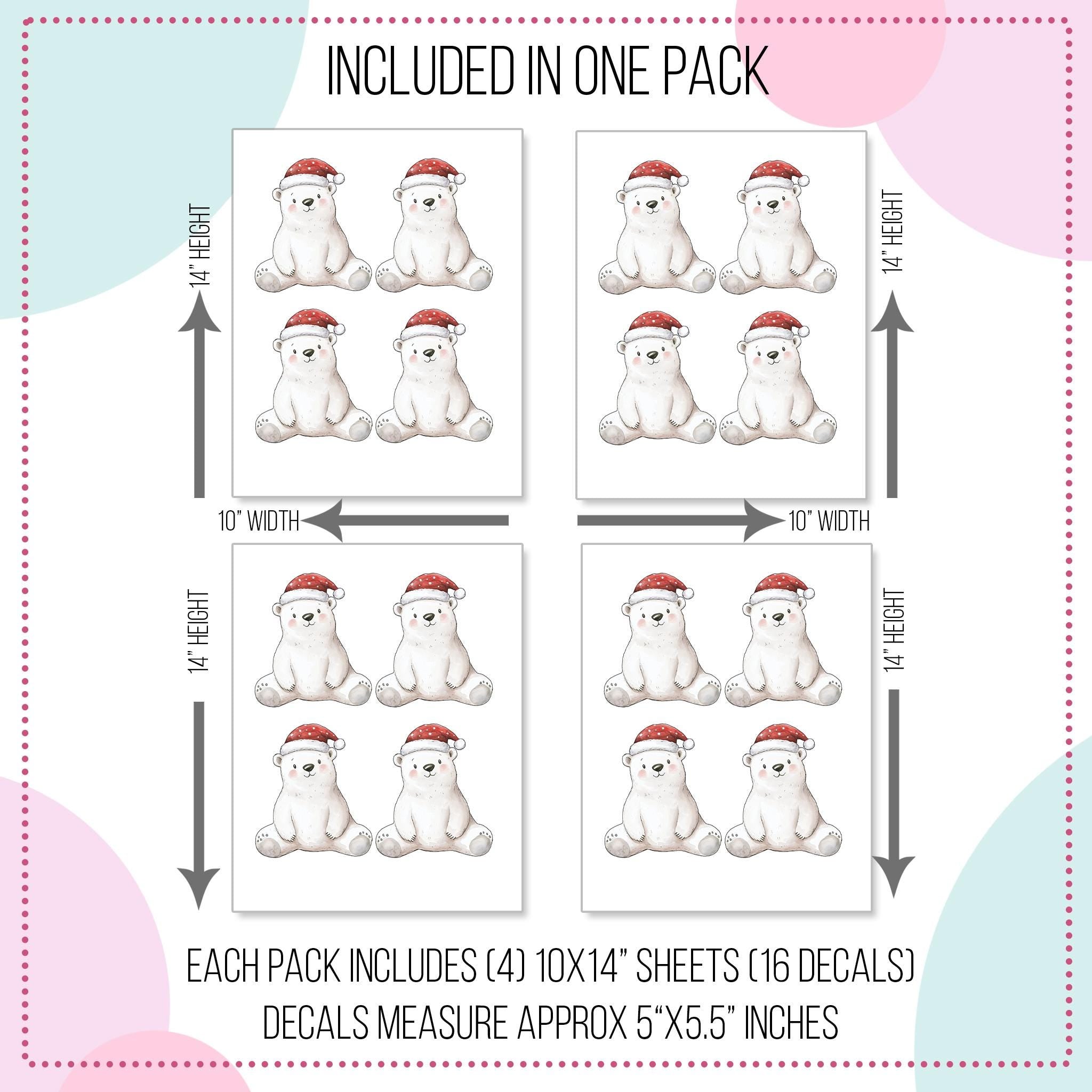 Cute Christmas Polar Bear Wall Decals