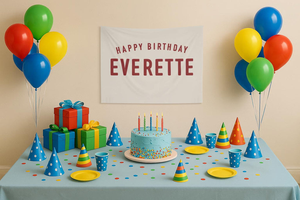 Custom Birthday Banner, Personalized Name Banners, Minimal Modern, Happy Birthday Wall Hanging