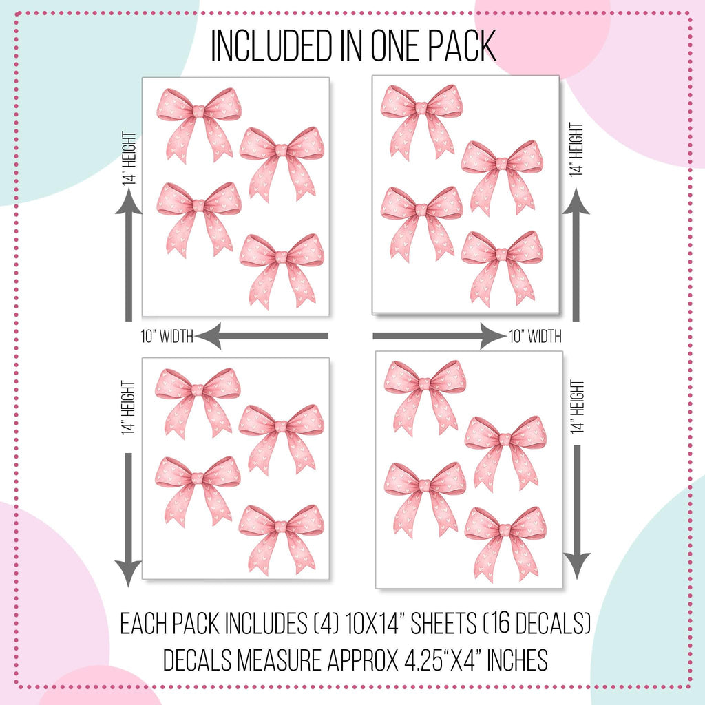 Amoire Pink Bows Wall Decals