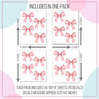 Amoire Pink Bows Wall Decals