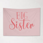 Fabric Tapestry Banner, Big Sister, Pink Kids Wall Art Room Decor, Childrens Wall Art