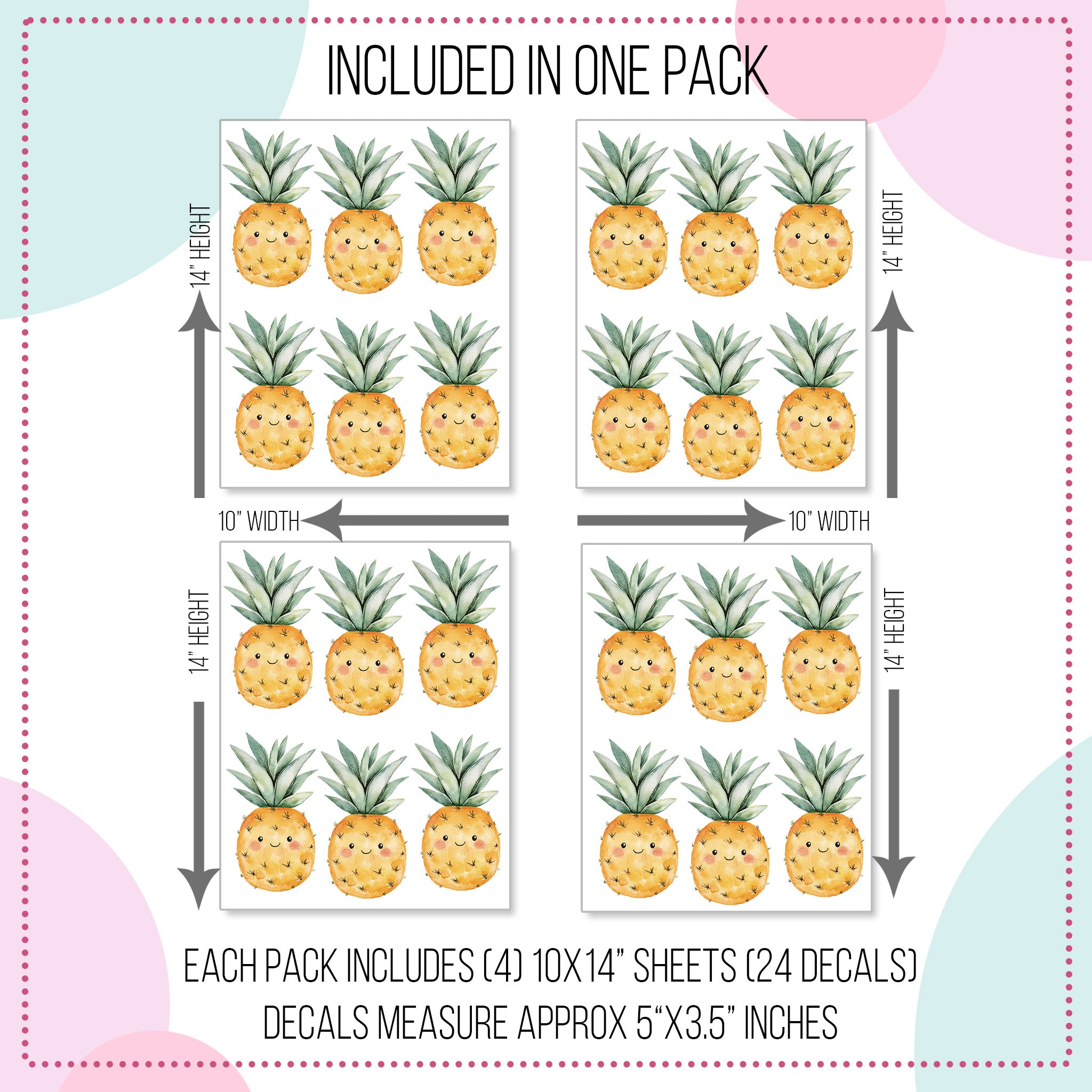 Happy Pineapple Wall Decals