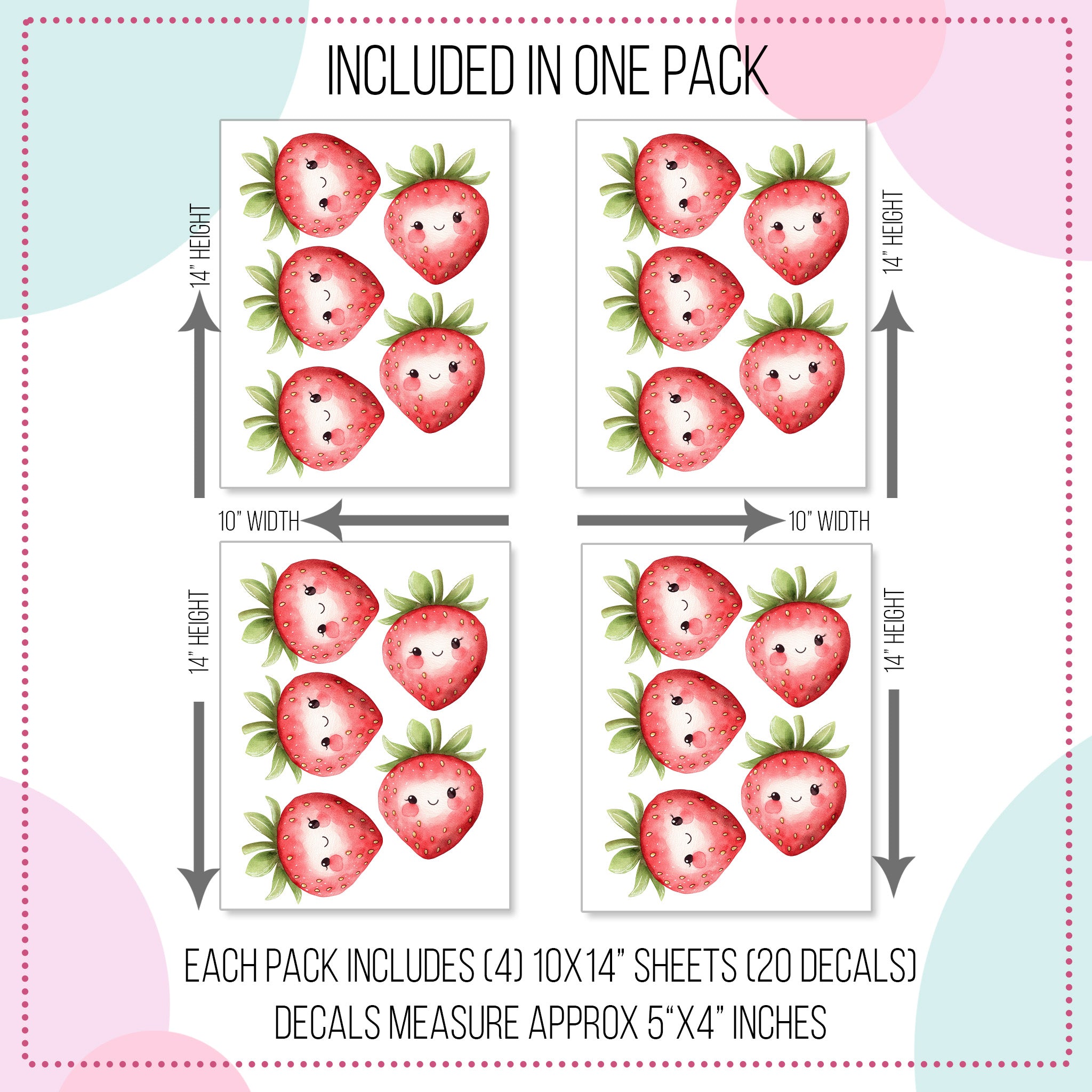 Happy Strawberry Wall Decals